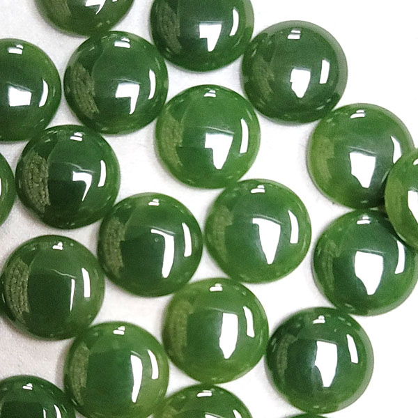 15MM ROUND CABOCHON TAIWAN JADE NATURAL (2PCS/BAG)